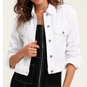BB Dakota White Noise Crop Cotton Denim Jacket S
